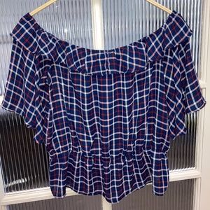 Plaid New York & Company Blouse